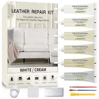 Leather Repair Kit,Car Seats, Sofa,Jacket & Purse - Repairs Burn Holes,Scratches,Tears - Restores Faux,Vinyl,Artificial and Real Leather (Beige) - Amazon product rated Grade A