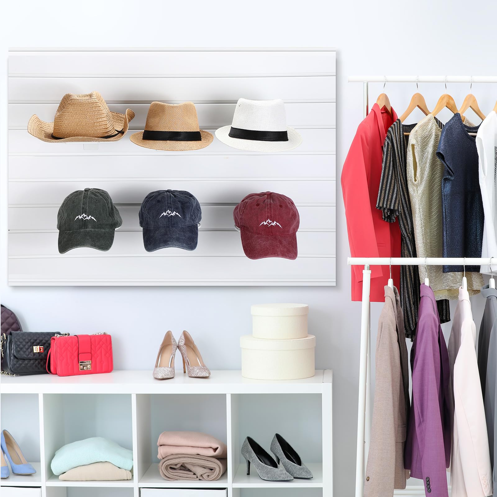 Headwear Display Rack Snapklik.com : Barydat 6 Pcs Slat Wall Hat Display Wire Headwear Rack ...