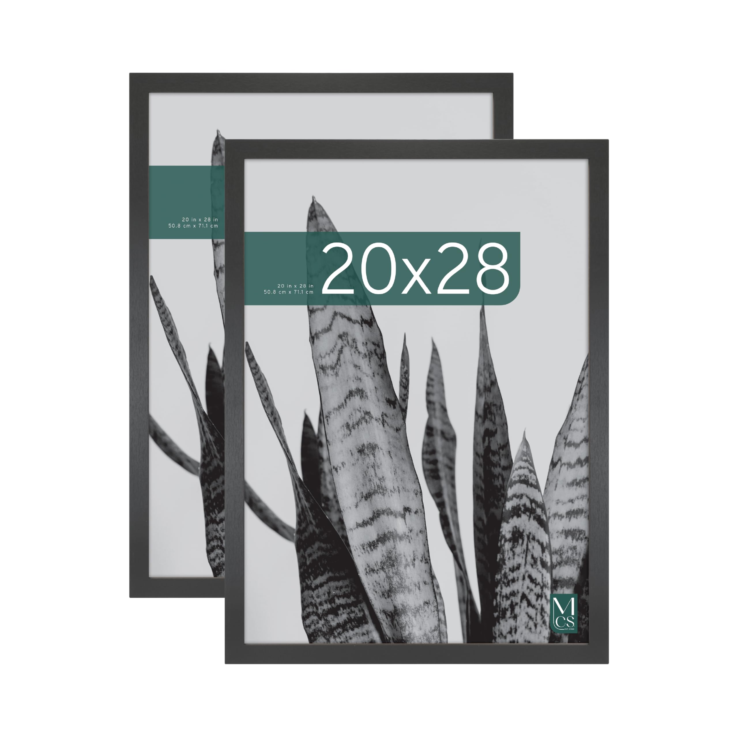 MCS Studio Gallery 20x28 Poster Frame Black Woodgrain, Vertical & Horizontal Wall Hanging Large Picture Frame for Photos, Posters & Art Prints (2-Pack)