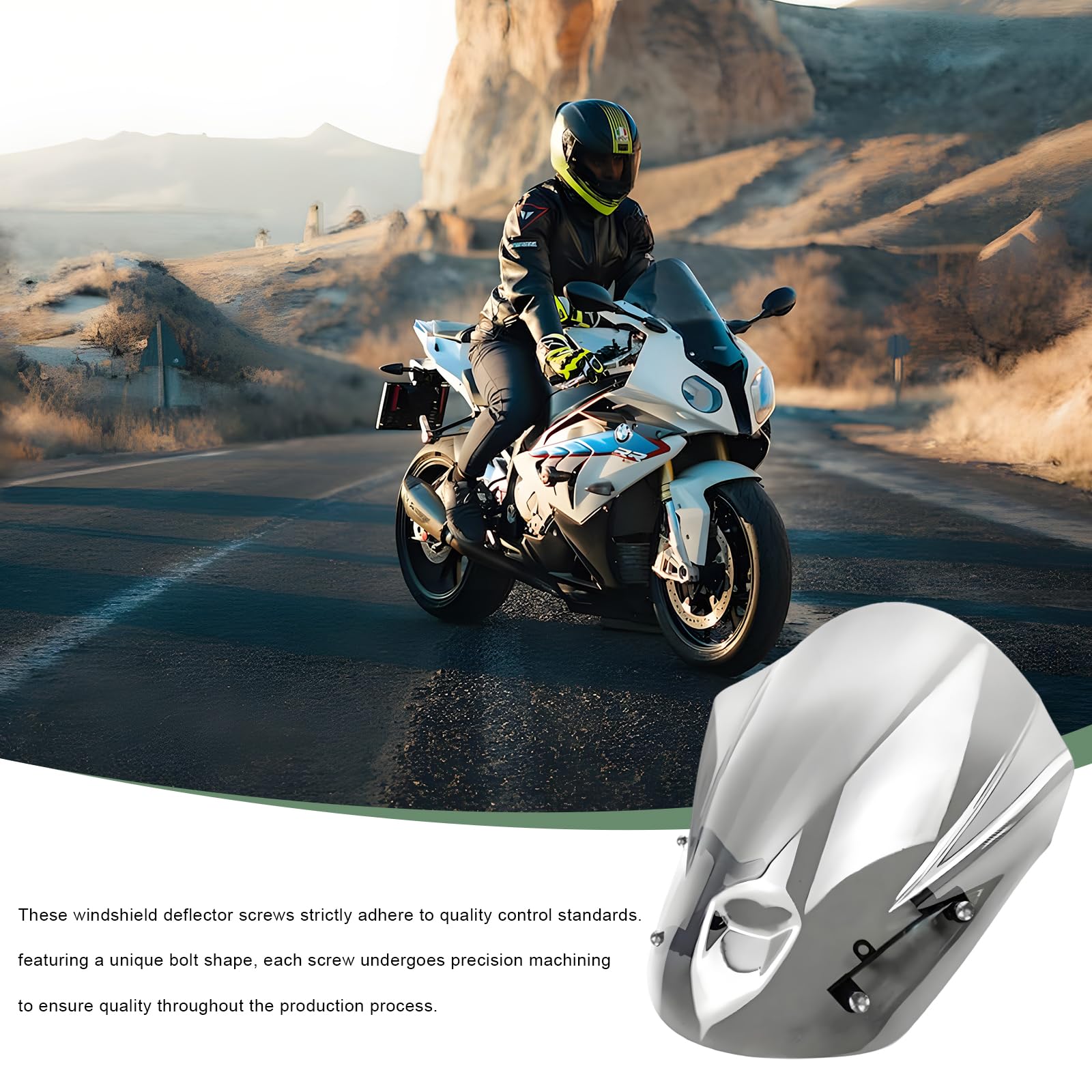 Zestaw śrub do przedniej szyby motocykla, M5, śruby montażowe z kluczem, śruby ze stopu aluminium do owiewki przedniej szyby motocykla, srebrne, 10 szt