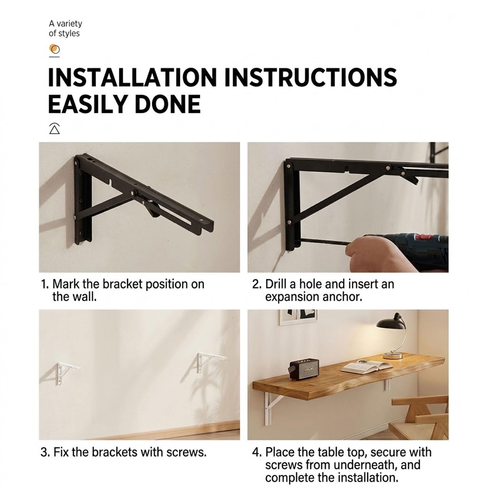 Massivholz Drop-Leaf Wandklapptisch, Schwebender Wandmontierter Klapptisch für Kleine Räume Küche Waschküche Schlafzimmer Home Office,Balkon(2in,150x40CM/59.1x15.7IN)