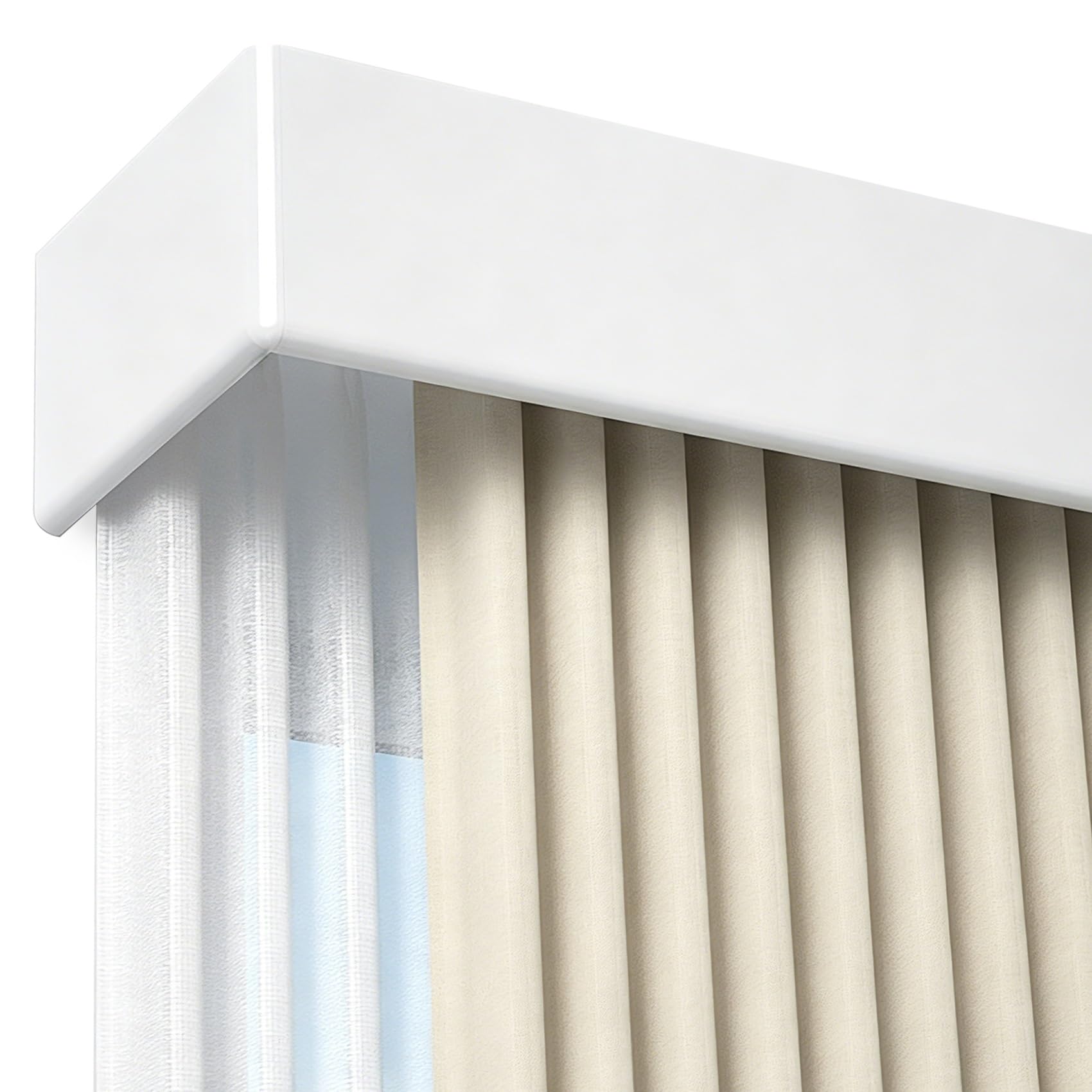 Curtain Pelmet Box with Double Track Rail, Integrated Ceiling Wall Mount Silent Alloy Curtain Rod Baffle, Room Divider for Living Room Bedroom Windows, 70-700cm(230cm/7.5ft(2 * 115cm))