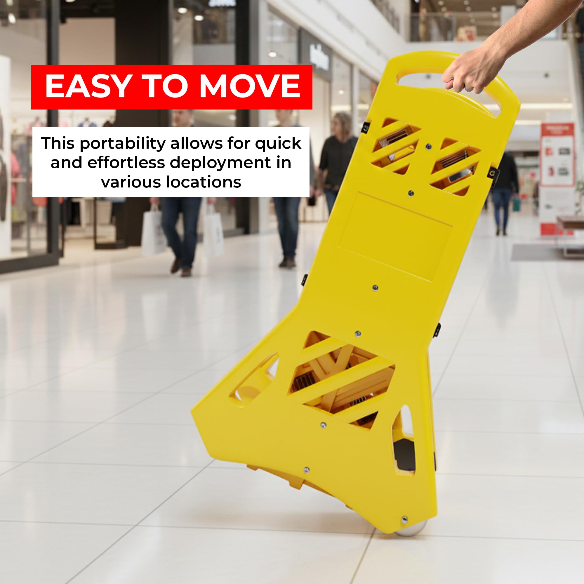 Barrera de plástico plegable expandible Amarillo | Barricada seguridad móvil retráctil | Control tráfico temporal peatonal