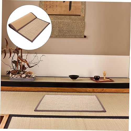Miniatura 2 de VICASKY Tapete tejido para suelo, decoración natural, cojín de asiento para meditación, yoga y uso doméstico, grueso, cómodo y resistente