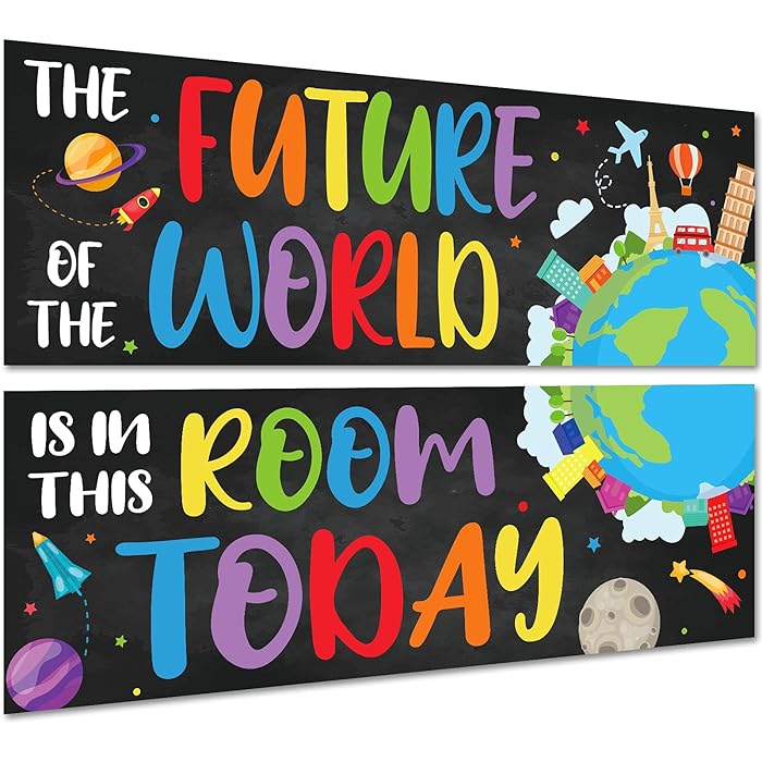 Buy 2 Pack Motivational Classroom Decorations, Banner Posters for