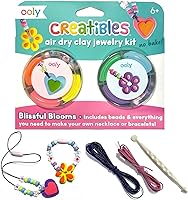 Ooly Creatibles Air Dry Clay Jewelry Kit for Kids - DIY Necklaces, Bracelets with 6 Colors, Beads, Tools, Ages 6+