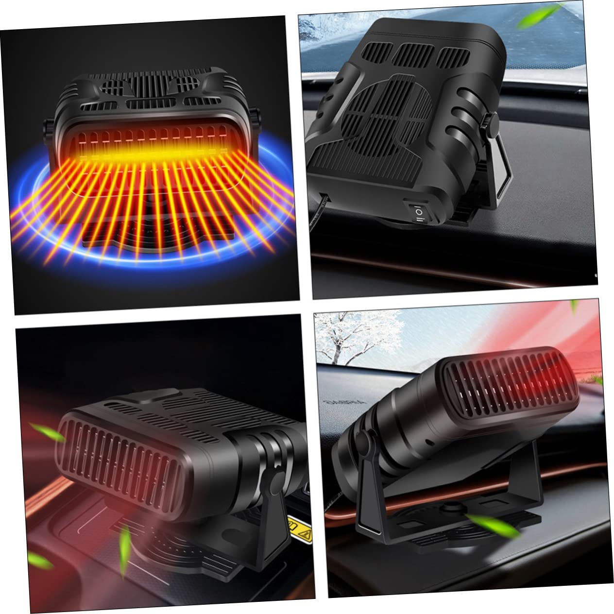3piezas Calefactor Portátil Para Coche Descongelador y Desempañador Para Ventanas y Parabrisas Instantáneo y Instalación Vehículos