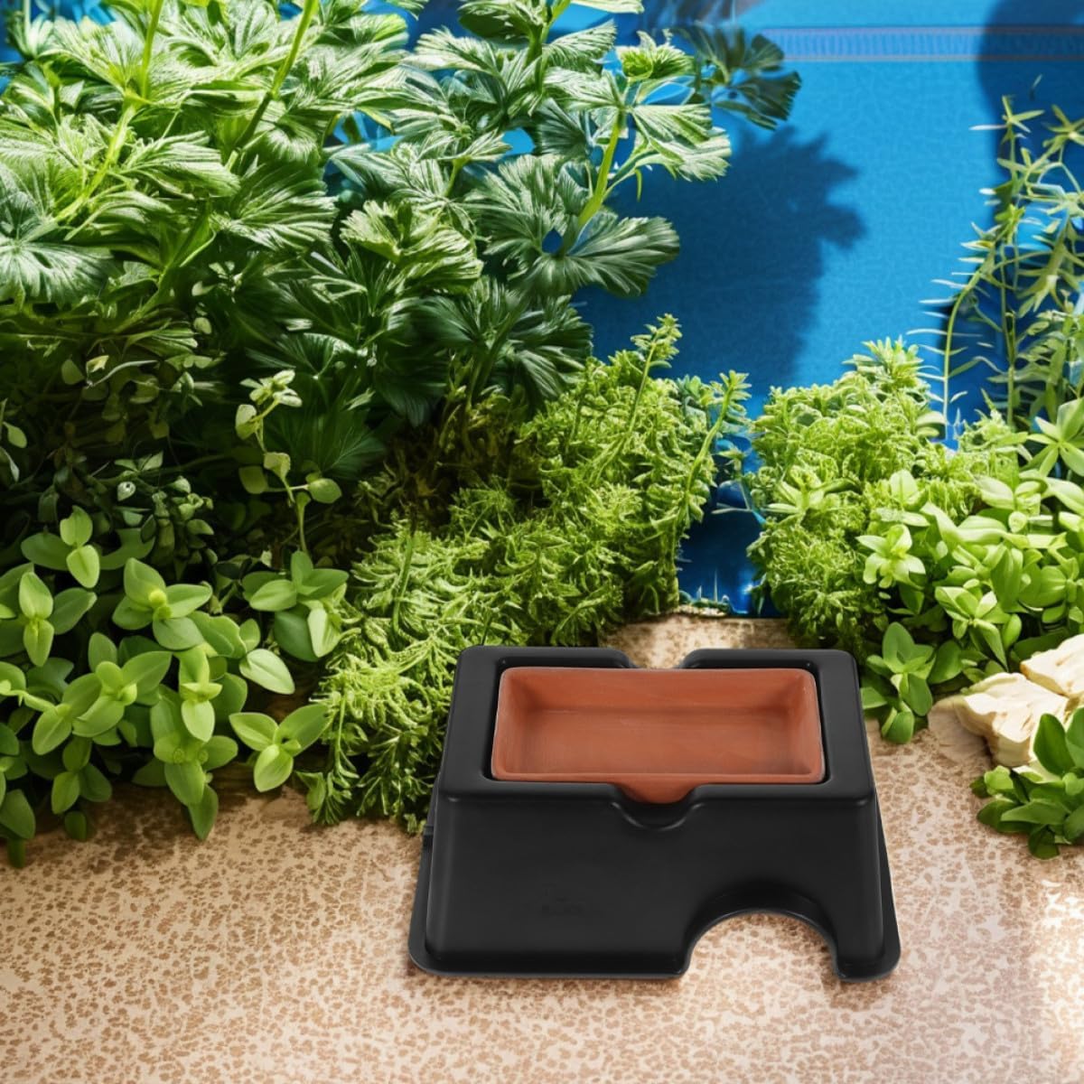 2pcs Humid Hideout Ceramic Reptile Cave Shelter for Gecko Tank Habitat Decor Reptile Accessory Hideout for Tarantulas and Amphibians