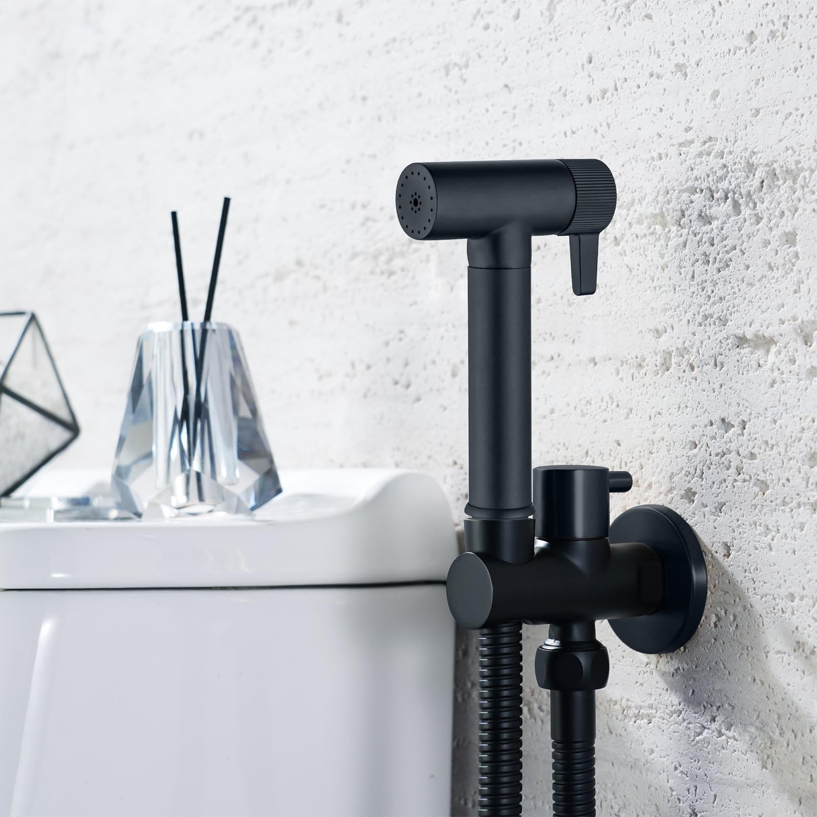 Bidet prysznicowy, kran bidet z regulowanym ciśnieniem wody, przenośny kran do toalety zestaw prysznicowy z zaworem i wężem prysznicowym 1,2 m, prysznic bidet do toalety pełna toaleta