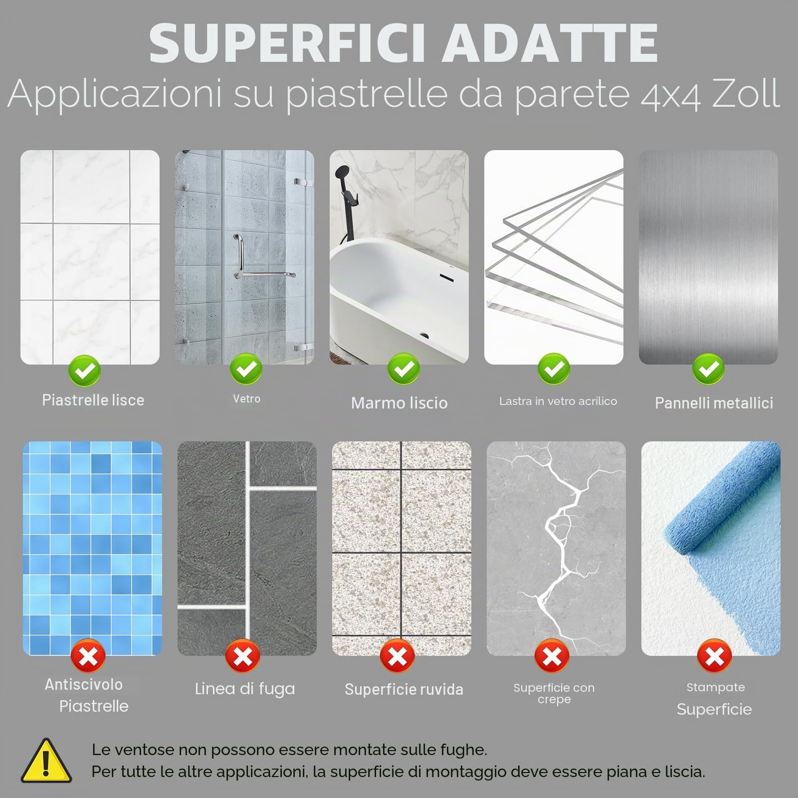 Newthinking maniglie ventosa da bagno 30cm, doccia anziani maniglia ventosa con Indicatore, maniglione ventosa bagno per Anziani disabili, 2 pezzi