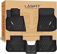 Vista 33 de LASFIT - Tapetes de suelo y maletero de auto, ajuste personalizado, de TPE, para todo tipo de clima, impermeable, juego completo, negros