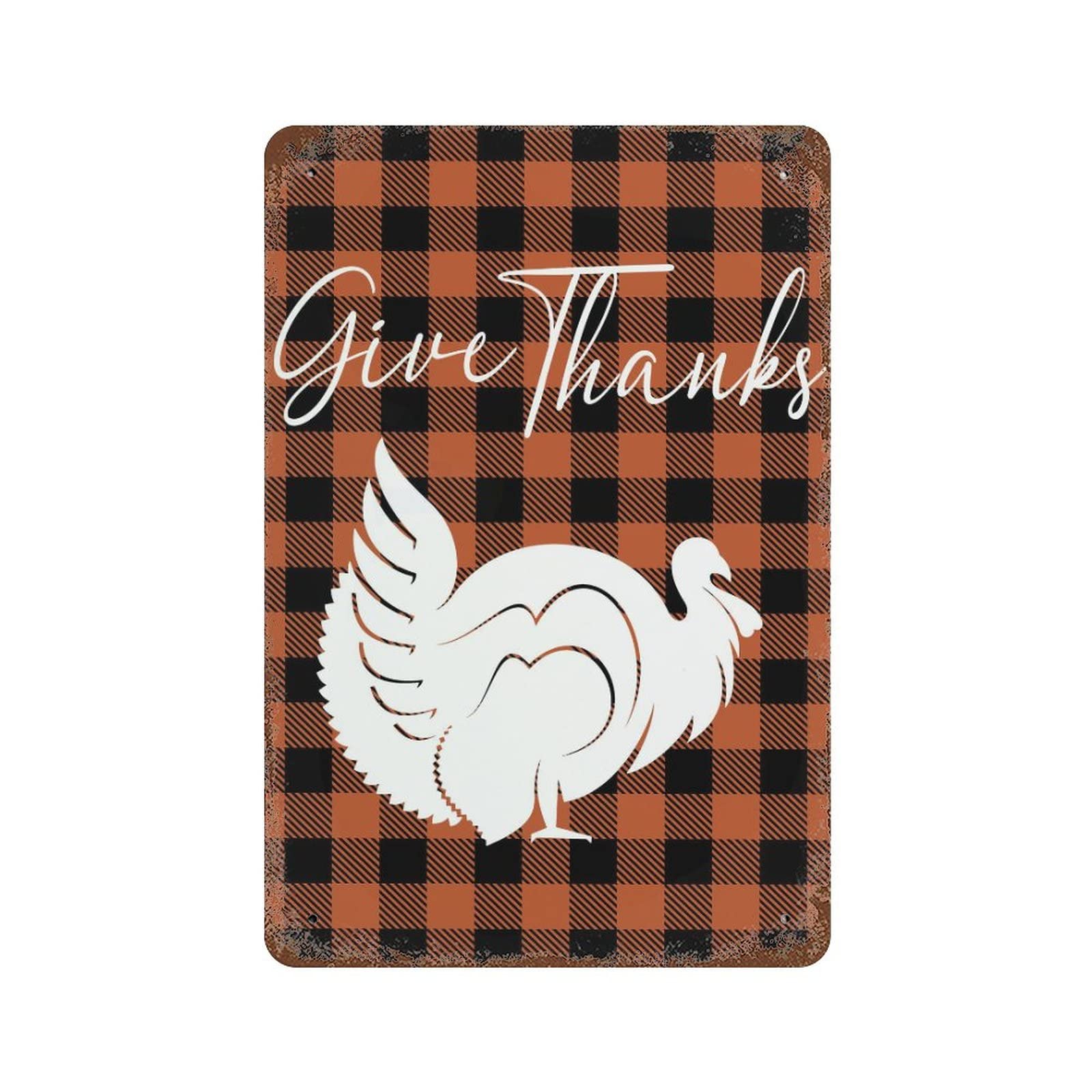 Plaque métal Give Thanks pour remplacer les décos d'automne fragiles