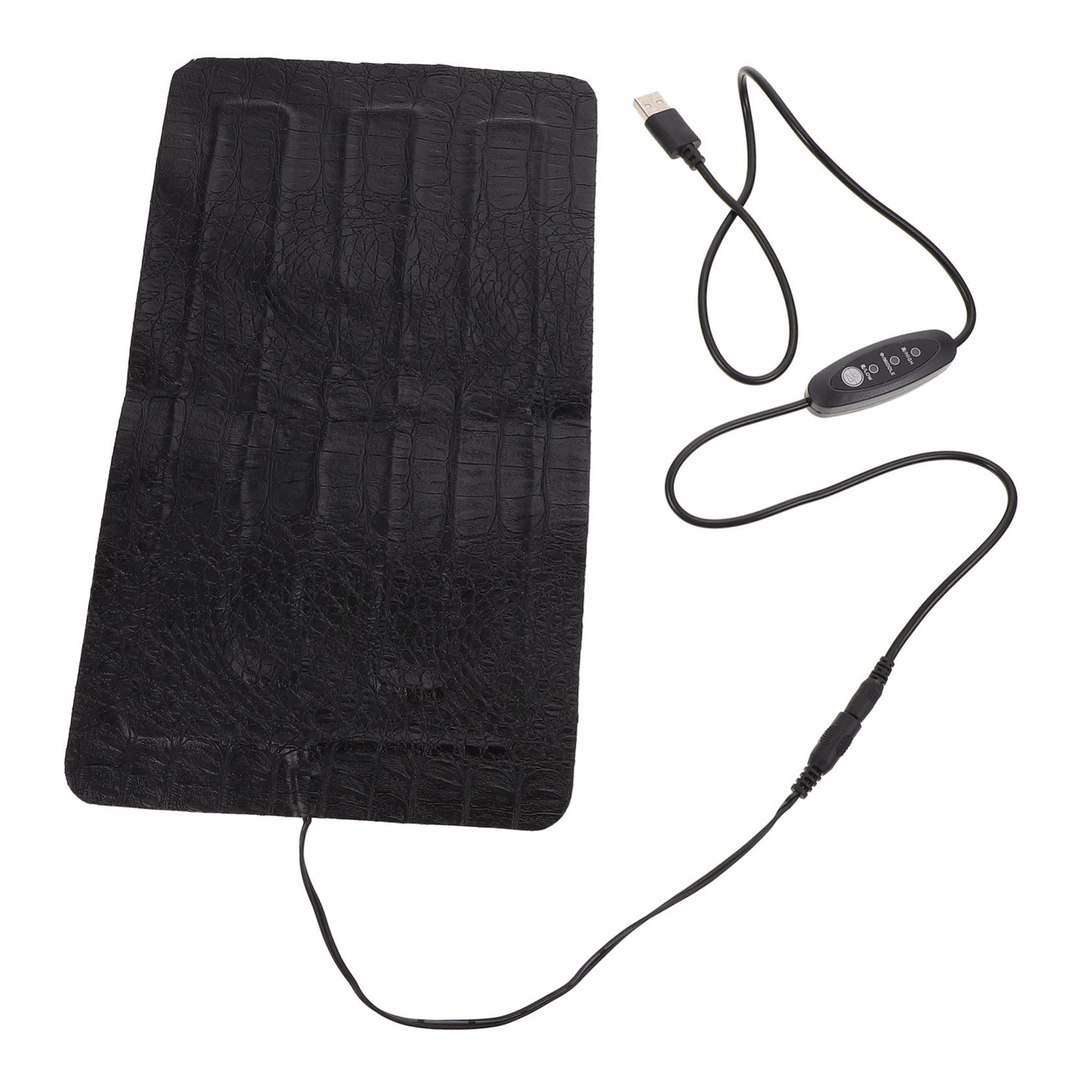 Hemobllo Tappetino Riscaldante Elettrico Regolazione USB a 3 Livelli per Rettili in Cuoio Nero per Terrari e Animali Piccoli Come Tartarughe e Rettili Anziani