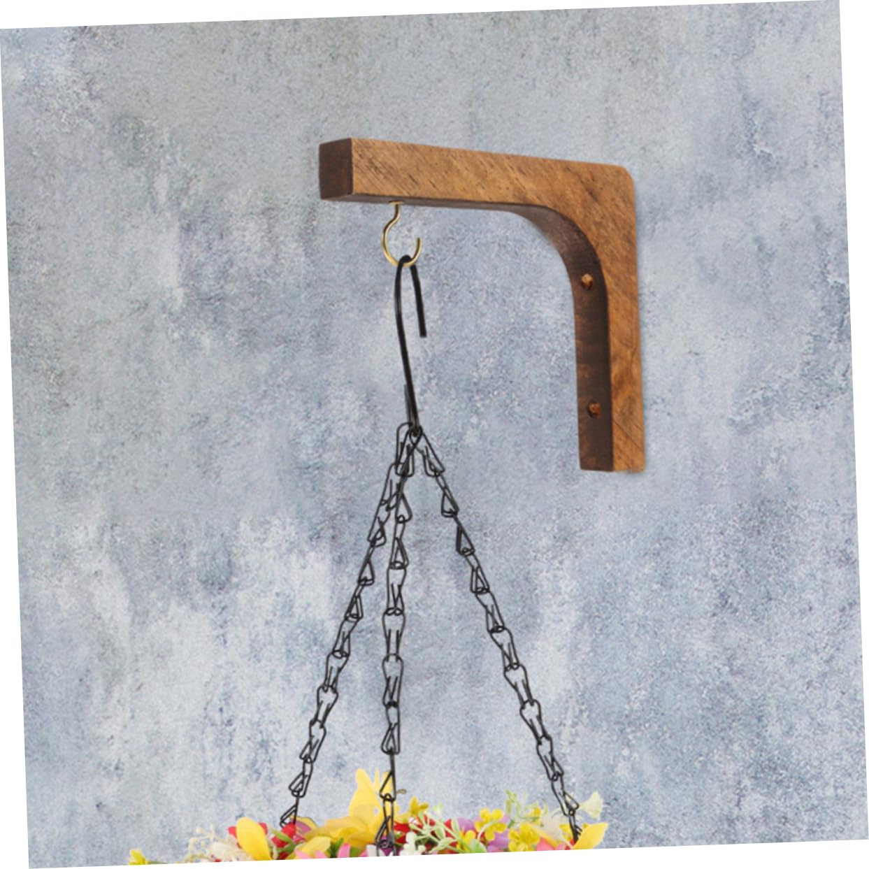BESPORTBLE 3 Ensembles Crochet Pour Plantes Suspendues Cintre De Panier De Fleurs Crochets Suspendus Pour Pots De Fleurs Crochet Pour Pot De Bois Light Brown 3 Pièces * 3