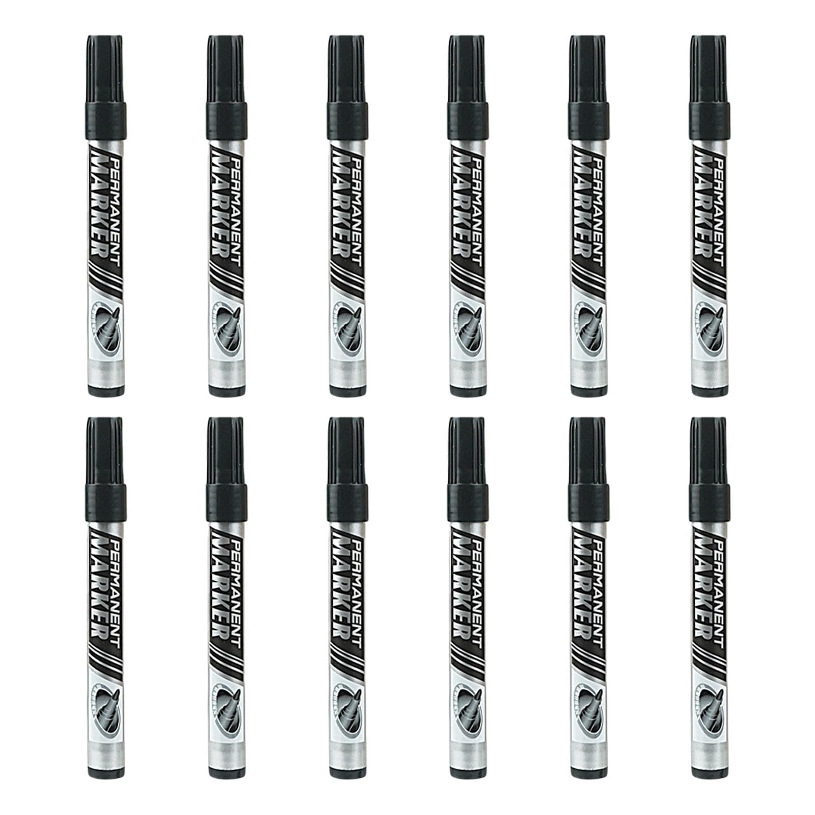 Buxuaaaa 12Pcs 0.7mm Fine Tip Permanent Markers for Labeling Writing on Paper Discs Logistics Packaging Supplies Oil Based Permanent Marker Pen for Logistics Packaging