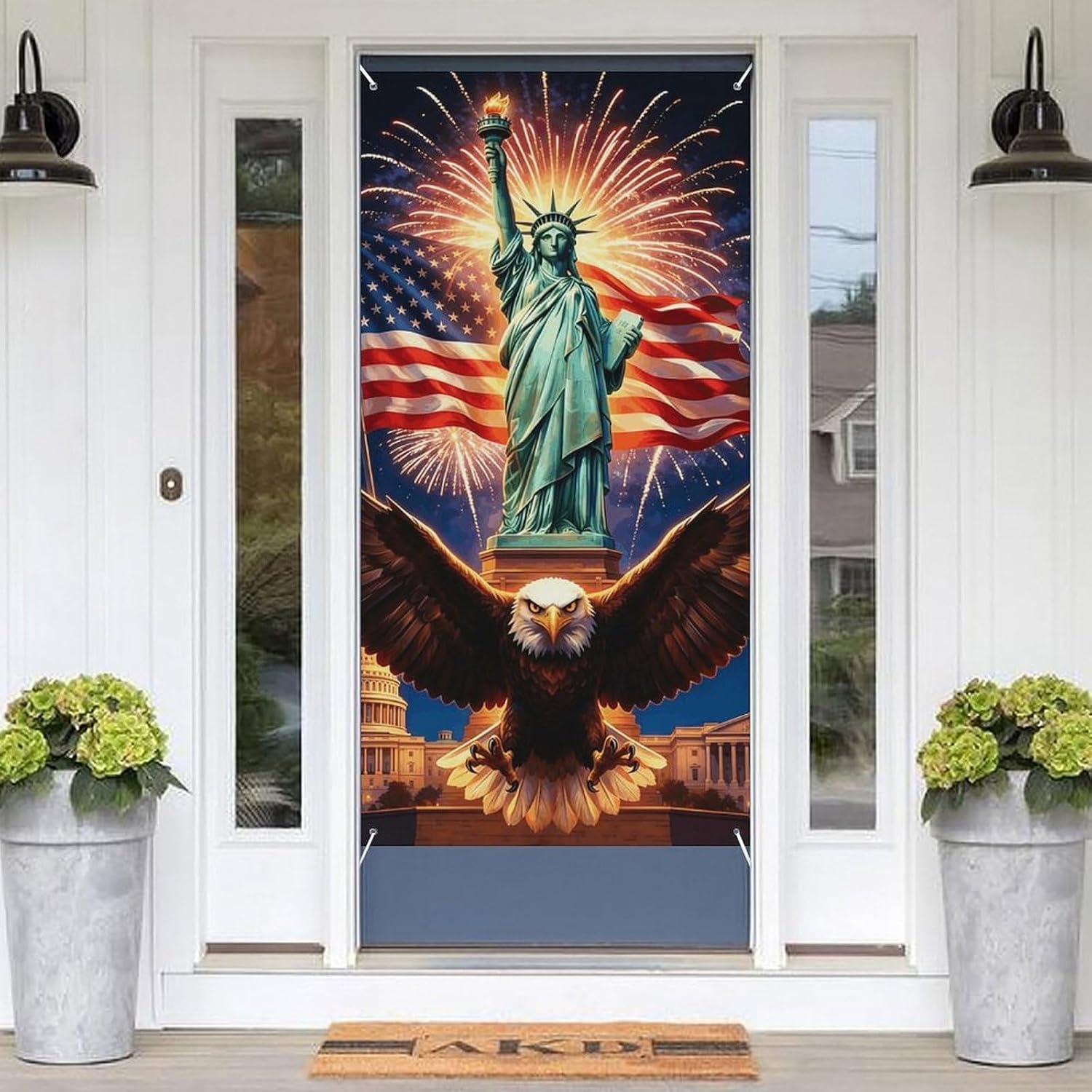 American Eagle Decoration Door Banner Welcome Door Cover image 3