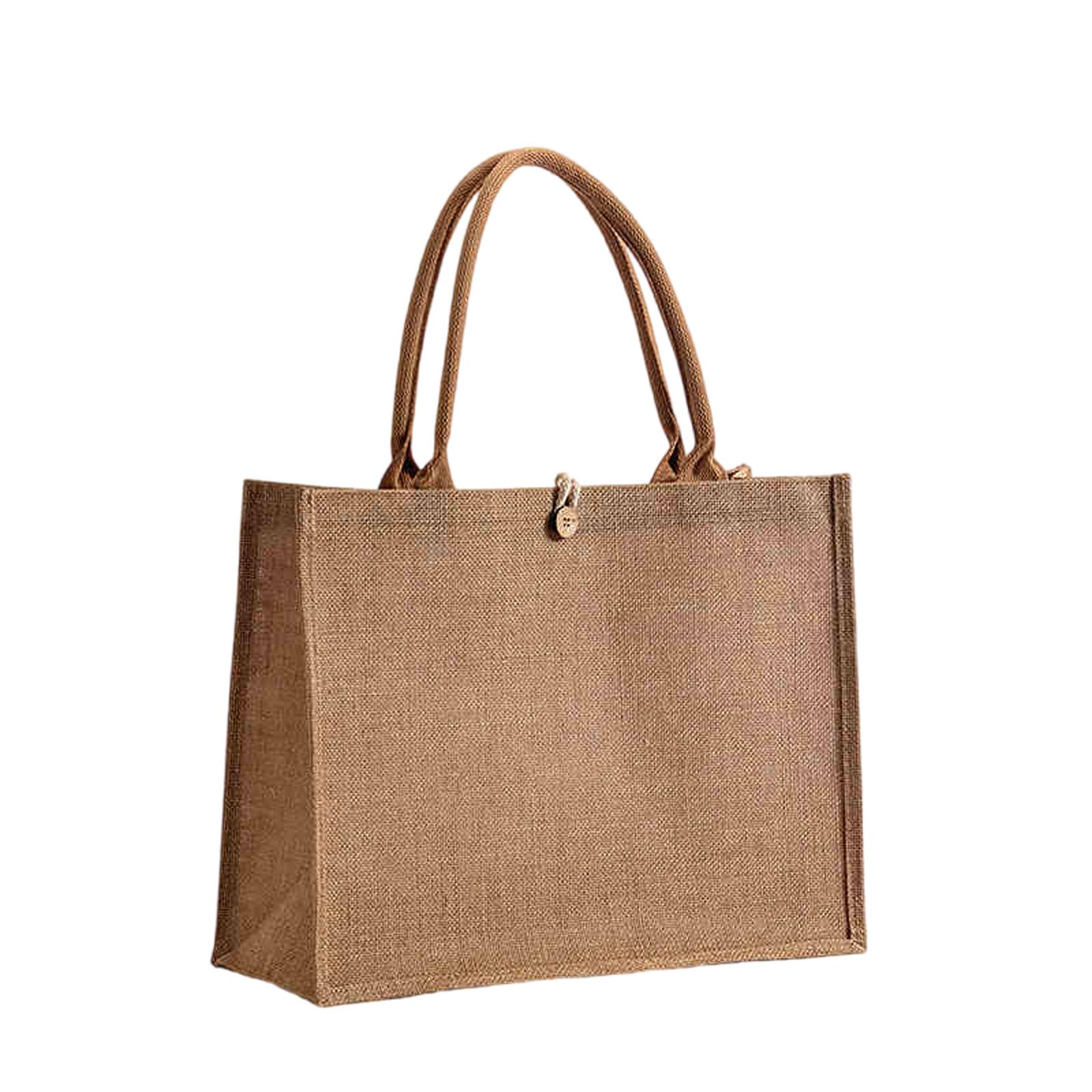 Enigmaire Jute Shopping Bag,Natural Jute Shopper Bag,Jute Canvas Tote Bag,Hessian Shopping Bags,Reusable And Stylish Jute Shopping Tote,Washable,For Daily Shopping,Travel,Picnic