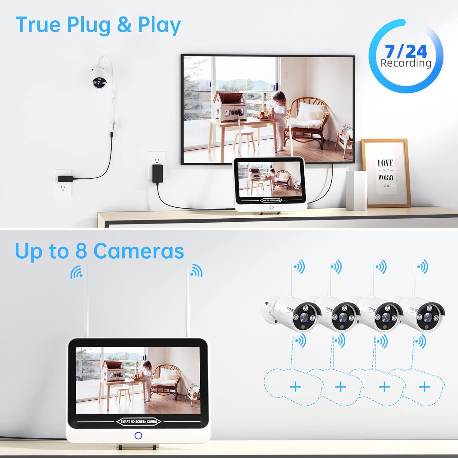 Fеаturеd Prоduсt 3MP Security Camera System Wireless with 12” Monitor,SMONET 8CH WiFi Home Surveillance NVR Kits All in One,4Pcs 3MP Outdoor Indoor CCTV IP Cameras,Clearer Than 1080P Night Vision Free APP NO HDD 🛒 Flаѕh Sаlе 3MP Security Camera System Wireless with 12” Monitor,SMONET 8CH WiFi Home Surveillance NVR Kits All in One,4Pcs 3MP Outdoor Indoor CCTV IP Cameras,Clearer Than 1080P Night Vision Free APP NO HDD