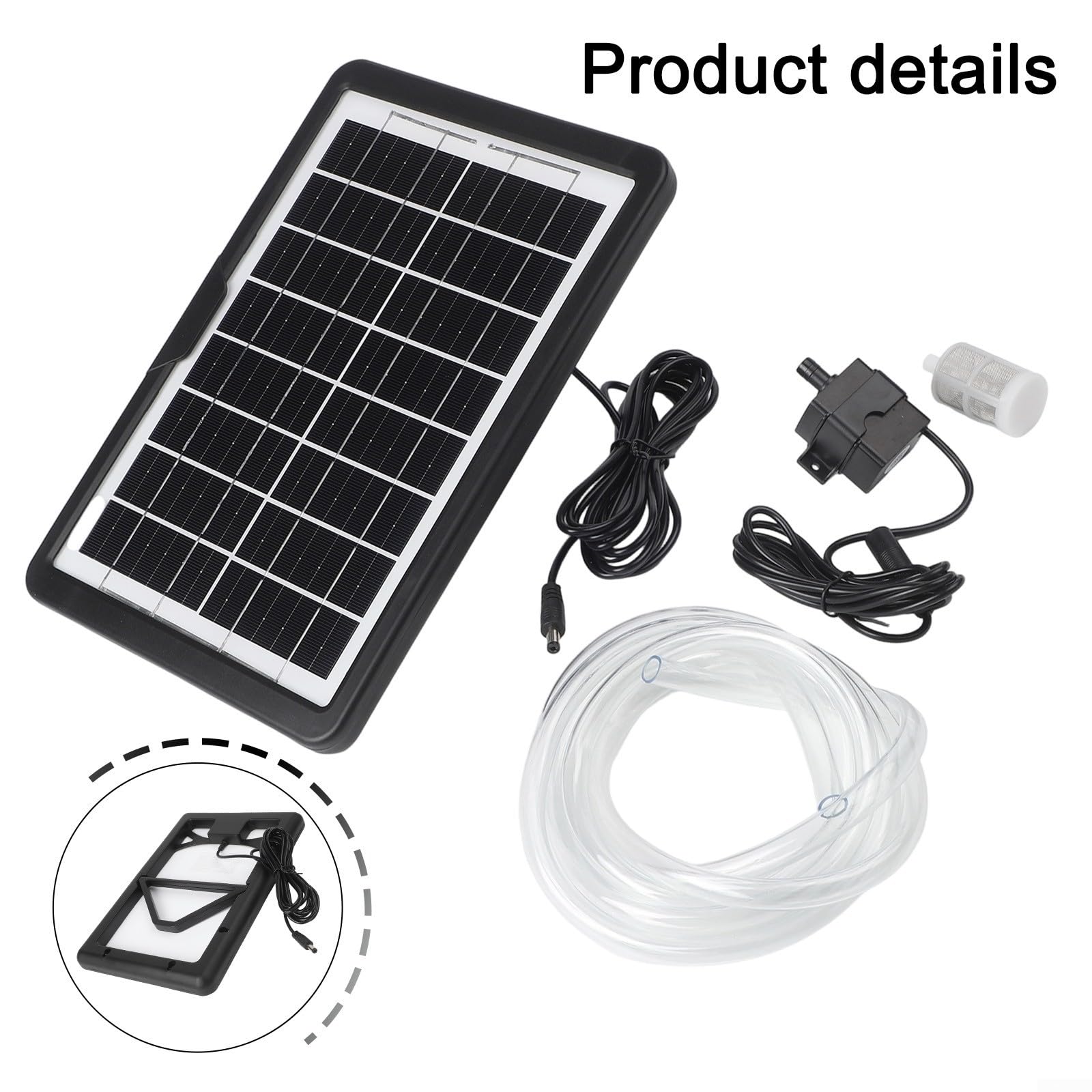 Pompa solare per laghetto, 12 V, 240 l/h, pompa sommersa con pannello da 6 W, per laghetto di pesci, ventilazione e circolazione silenziosa (9 V, 6 W)