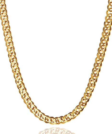 [99%] ネックレス メンズ ゴールド チェーン 18K IP加工 6mm 45~65cm 太め 喜平 アレルギー ヒップホップ アクセサリー