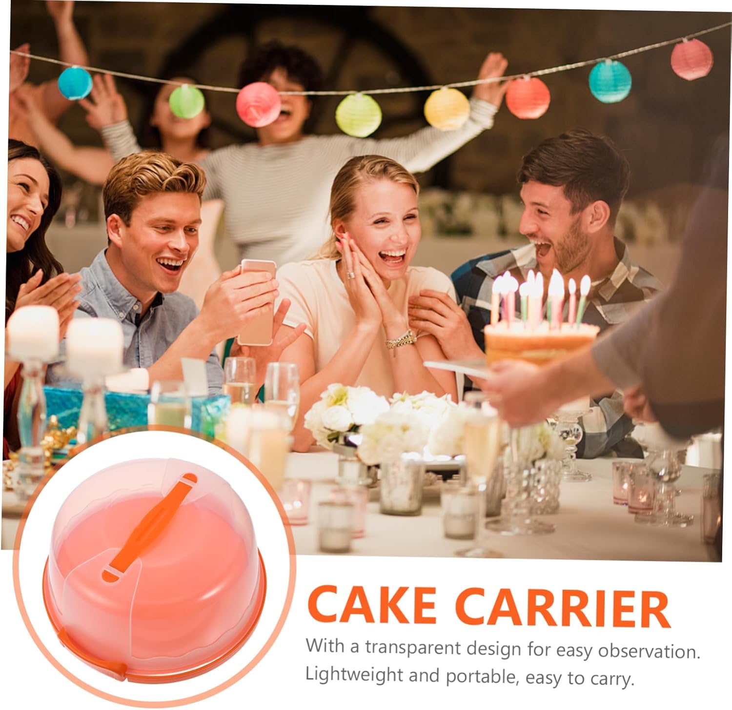 Cabilock Cake Carrier with Lid and Handle Reusable to Cake Holder for Fresh Cake Storage Versatile Design for All Cake for Parties and Events