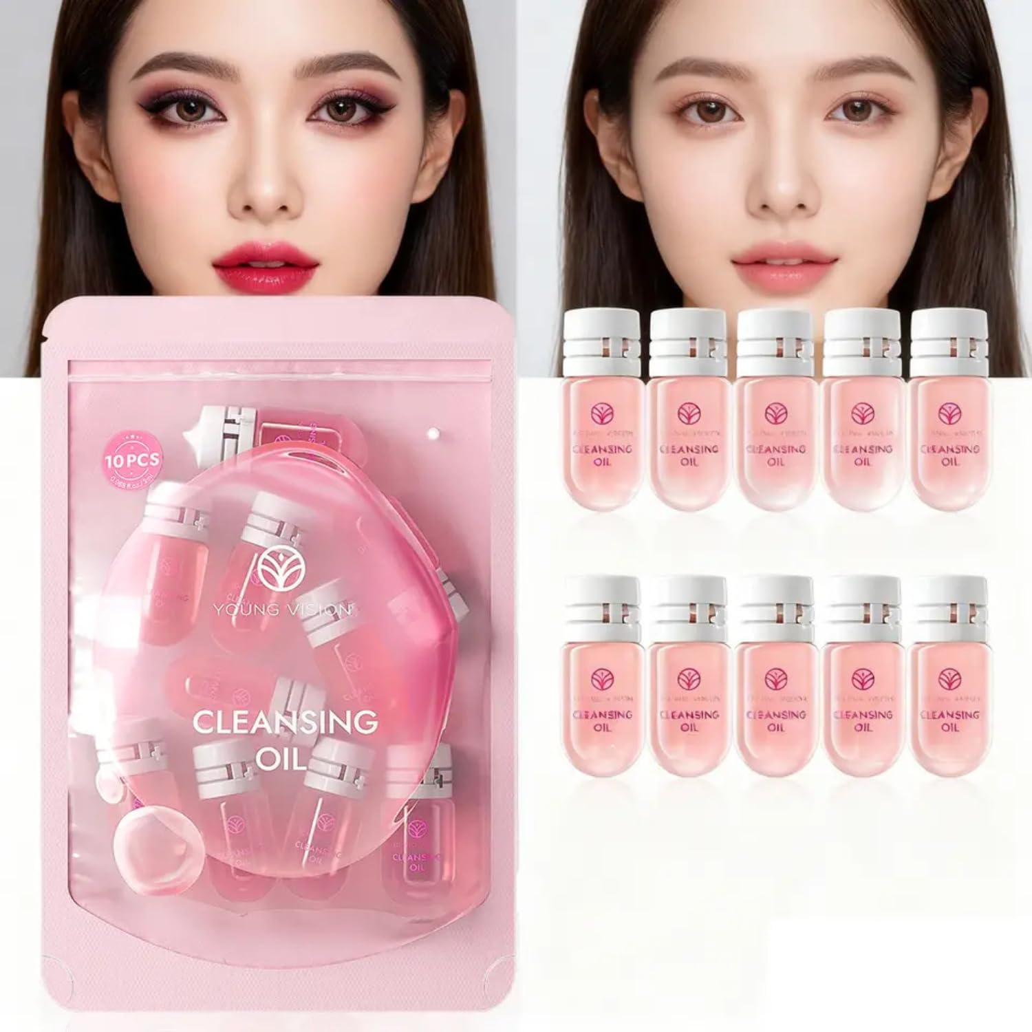 10Pcs Dirt & Makeup Remover Cleansing Oil – Gentle Skin Cleanser Travel Size for All Skin Types, Quick-Rinsing & Non-Greasy for Waterproof Portable Makeup - Skincare Routine - All Skin-image-36