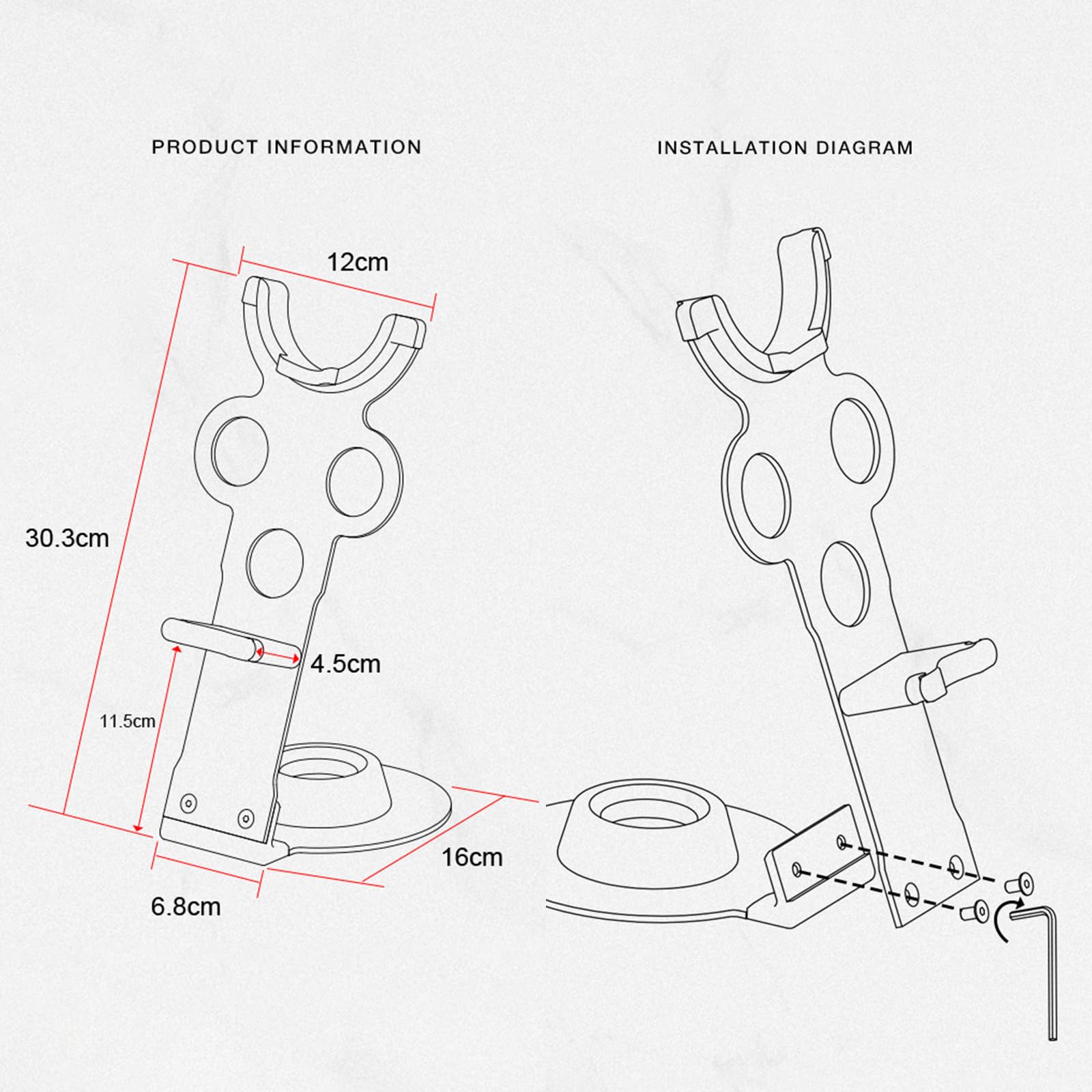 Supporto per asciugacapelli Compatibile con Dyson, Supporto per asciugacapelli Senza Foratura, Compatibile con Dyson, Supporto con Gestione dei Cavi, Organizer da Bagno