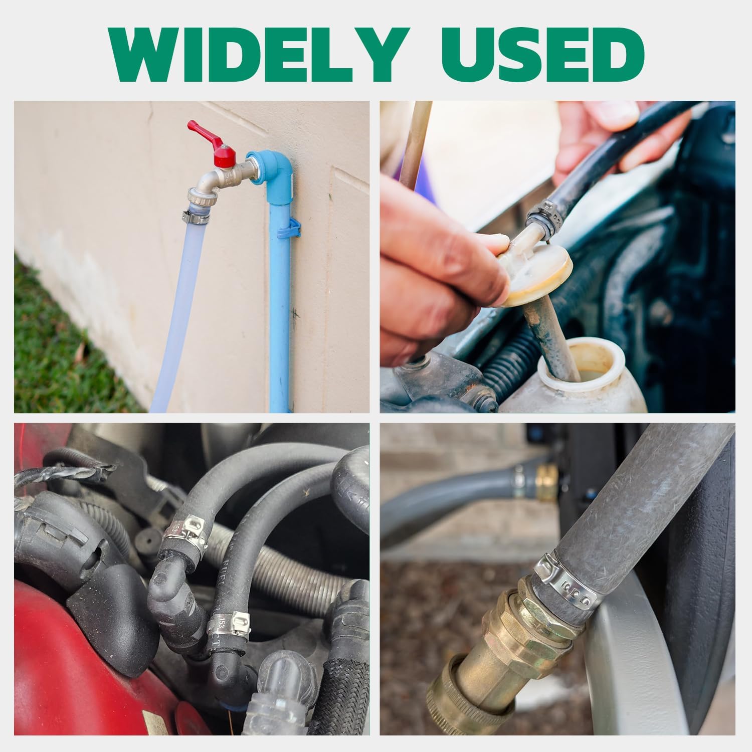 332 PCS Single Ear Hose Clamps, 15 Sizes 5.3-36.1mm Crimp Hose Clamps with Ear Clamps Pincer, 304 Stainless Steel Cinch Rings Assortment Kit for Automotive, Pipe, Plumbing