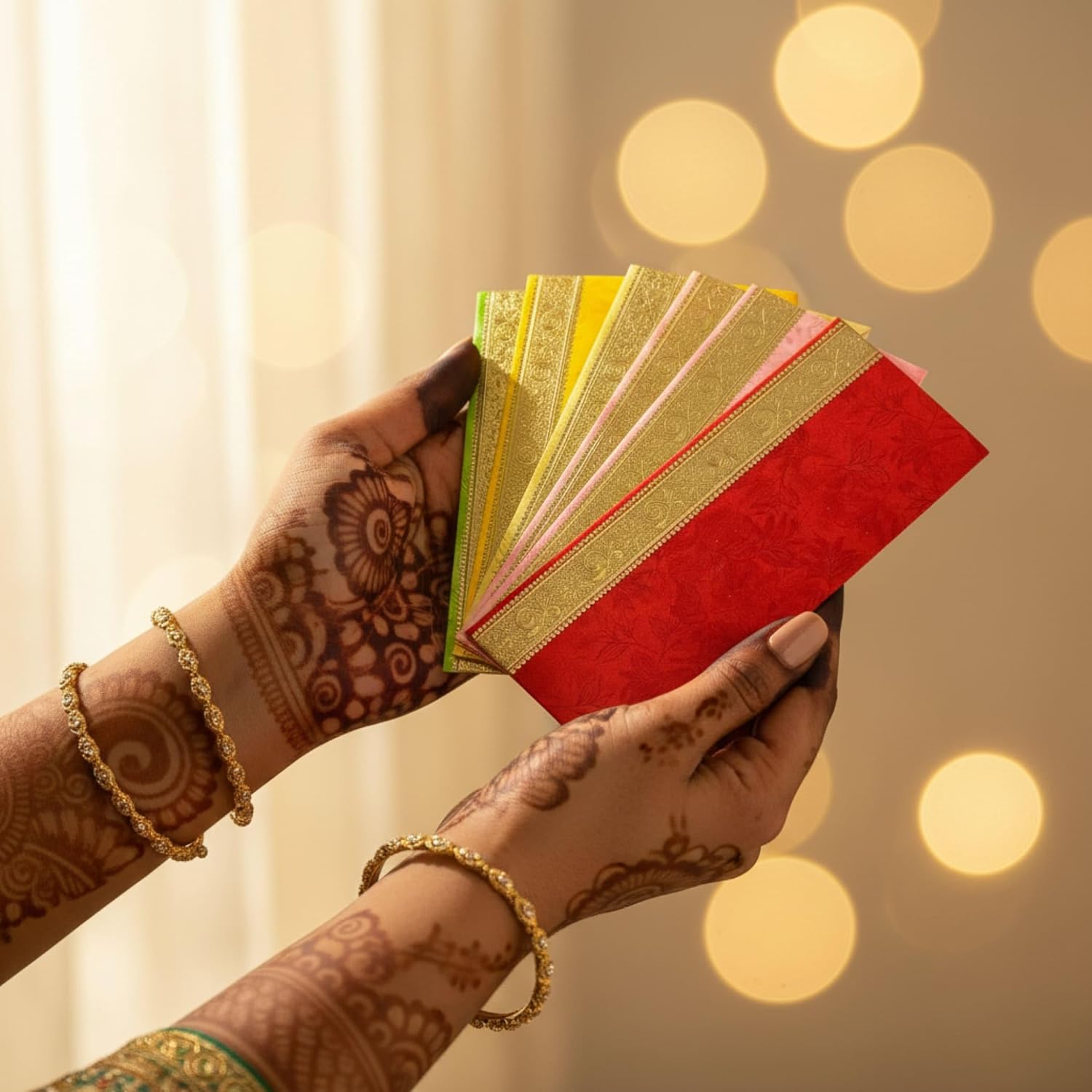 LoveNspire Money Envelopes (7 x 3 Inch) - Decorative Shagun Lifafa for Indian Wedding, Birthday | Cash Gift Holder & Home Savings Organizer Multicolor 50
