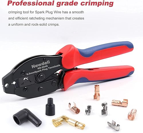 Miniatura 6 de Newdeli - Juego de 25 piezas de herramientas de prensado de bujías y 180 grados90 gradosrectos, terminales de bobina de bujía para engarzar y pelar
