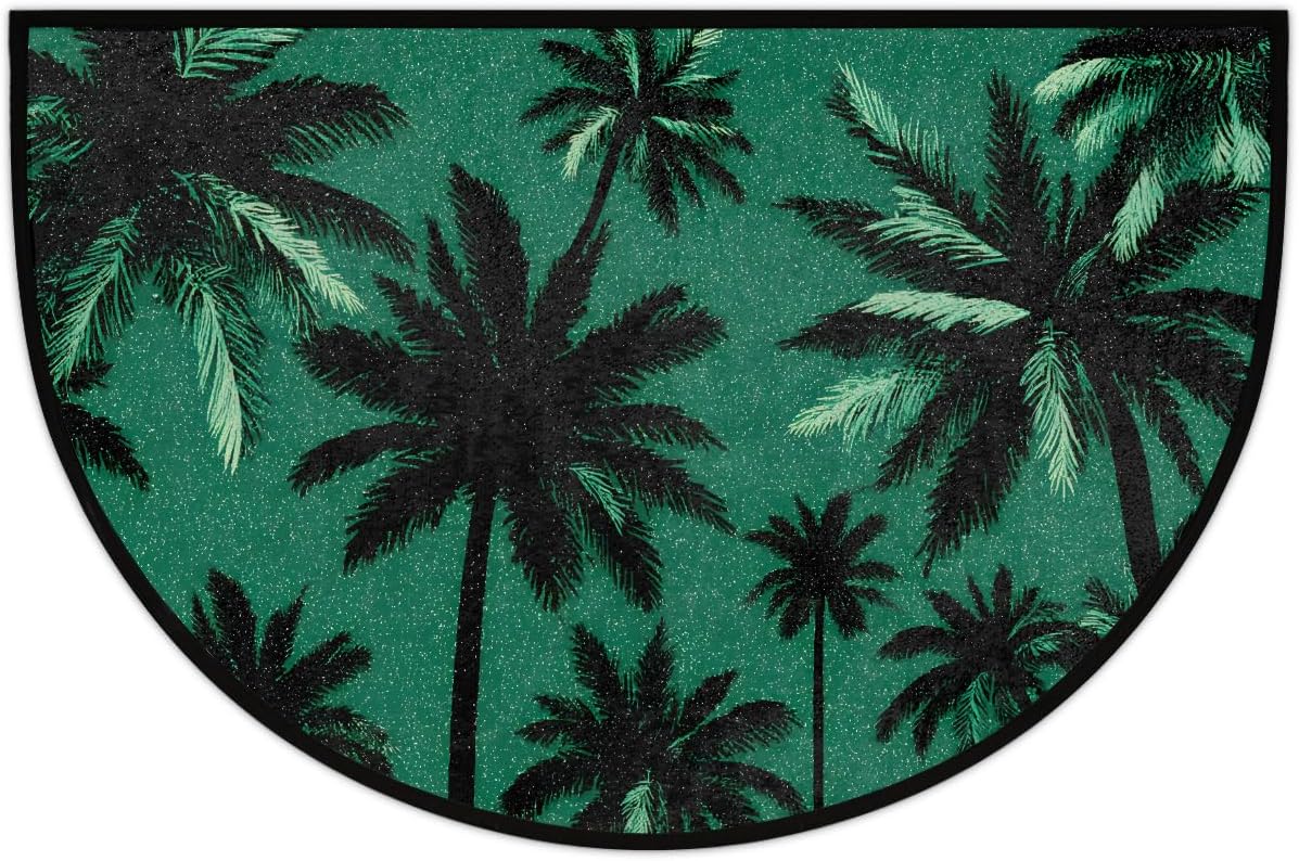 Gree Dragonfly Dark Half Round Door Mat Non Slip Washable Semi Circle Area Rug Absorbent Soft Half Moon Rug Floor Mat for Indoor Outdoor Kitchen Bathroom Patio Front Door Mat Decor