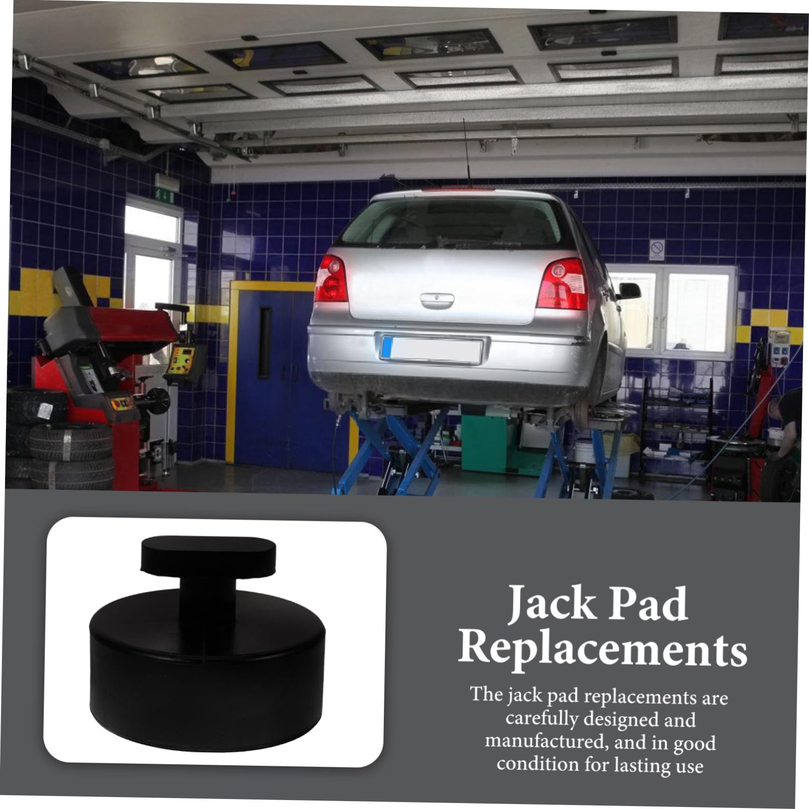HOMSFOU 4 Set Blocco Di Gomma Supporto Per Jack Da Pavimento Martinetto Da Pavimento Cavalletti Per Cric Per Auto Tampone Black Gomma Da Cancellare 4 Pezzi*4
