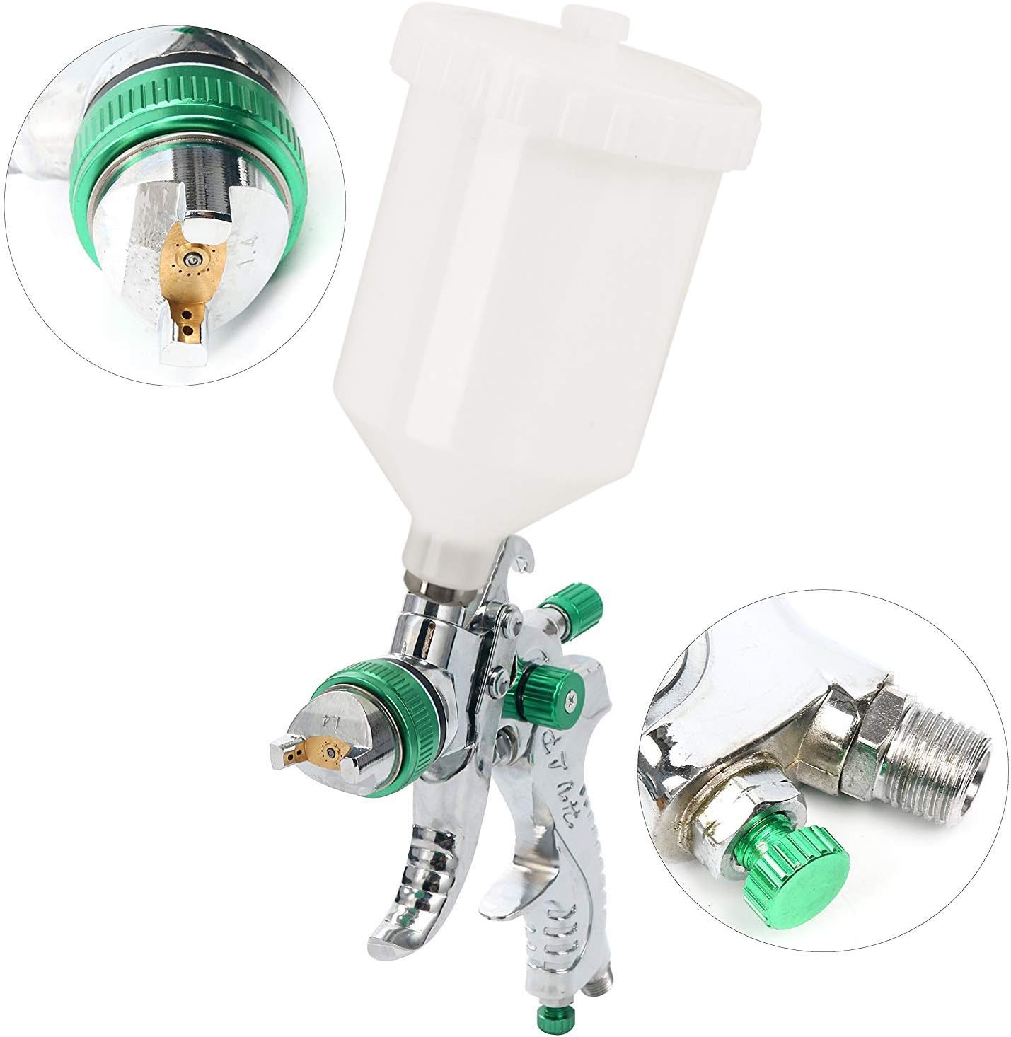 YaeTek HVLP Gravity Feed Air Spray Gun 3 Nozzles 1.4mm 1.7mm 2.0mm, Professional Air Paint Kits with 600cc Cup for Car Primer, Surface Painting, Coatings