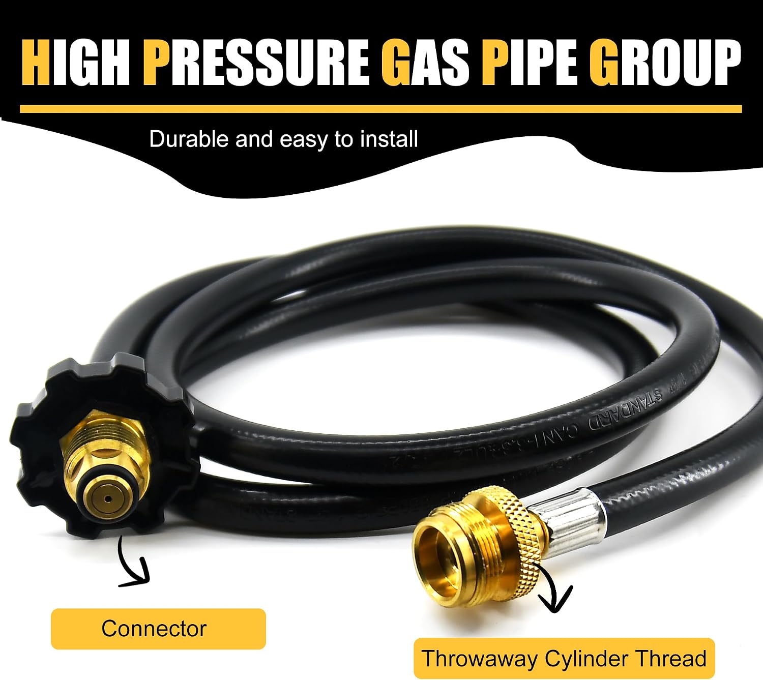MAJARO 6FT F273704 Propane Hose Assembly Replacement – Propane Adapter Hose for 1lb to 20lb Tanks, Compatible with Big Buddy Style Portable Heaters, Camping Stoves, Grills & Outdoor Propane Appliances image 2