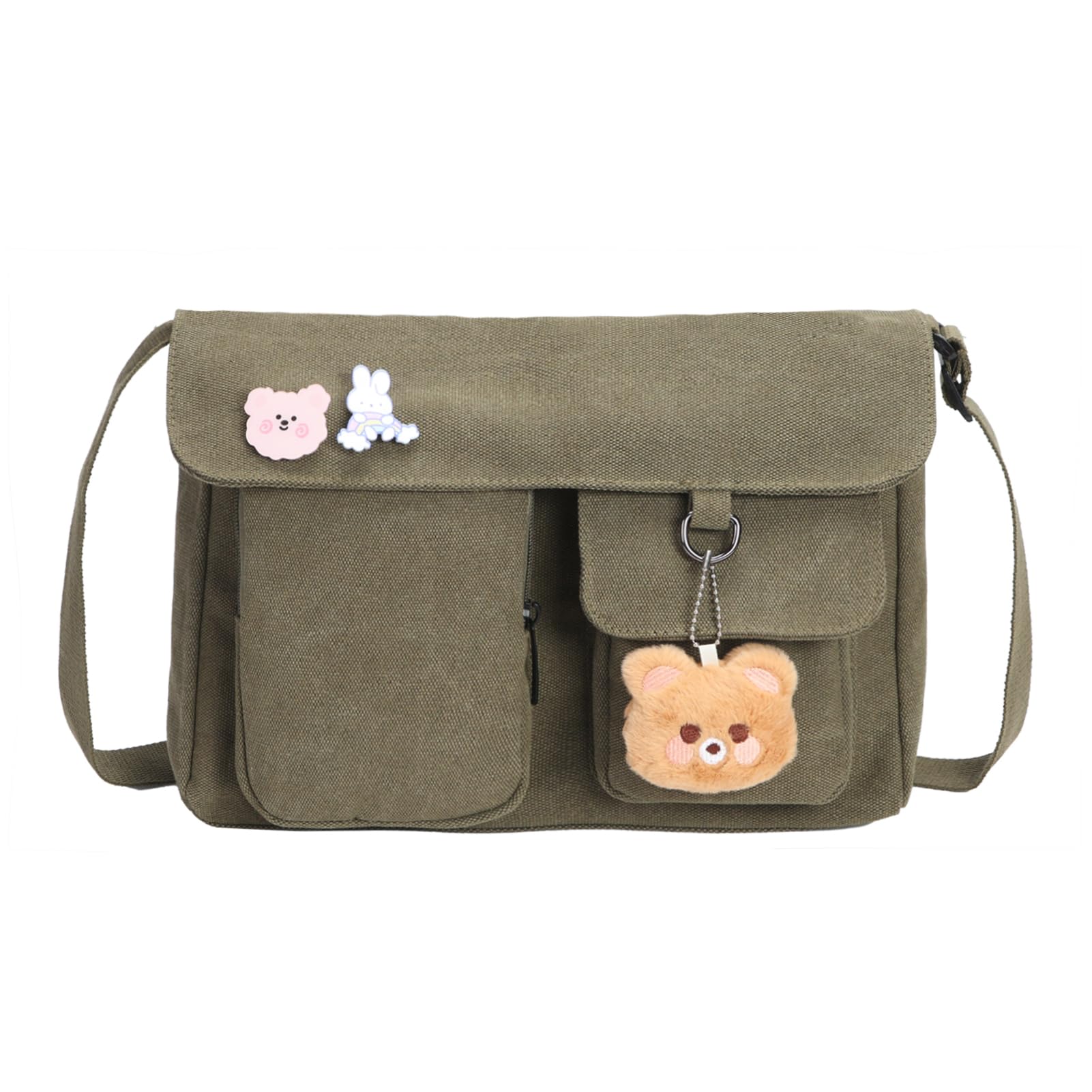 Phaoullzon Kawaii Crossbody Bag Cute Messenger Bags Canvas Shoulder Purse Gifts for Teens