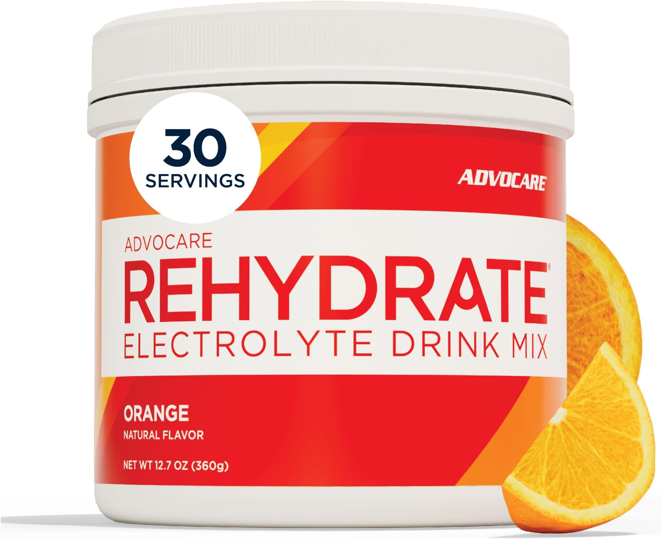 AdvoCare Rehydrate - Electrolyte Drink Mix - Includes Magnesium, Sodium, Potassium & Calcium - Antioxidant & Amino Acid Fortified - Supports Hydration & Recovery - Orange, 12.7 oz