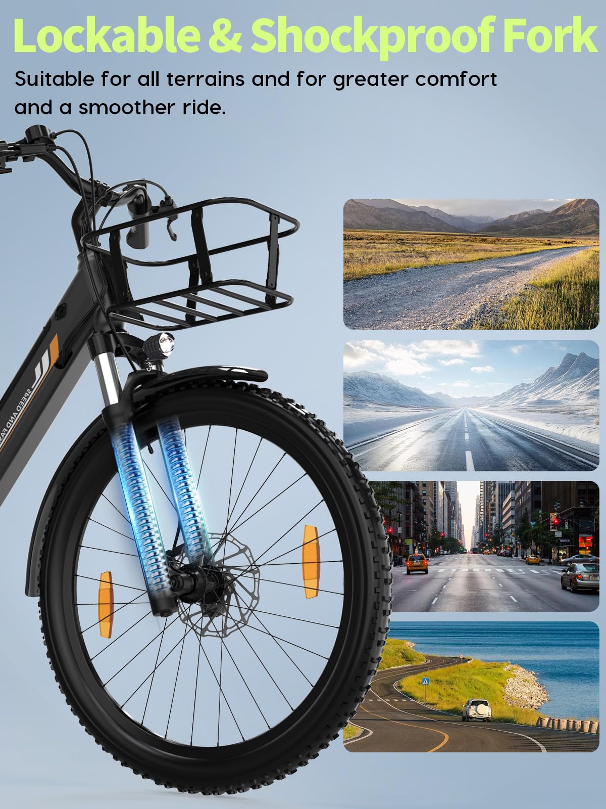 26" Elektrofahrrad, 250-W-Motor, herausnehmbarer 36-V-13-Ah-Akku, bis zu 100 km Reichweite, 7 Gänge, 25 km/h Unterstützung, Unisex-E-Bike, City-Elektrofahrrad (Grau)