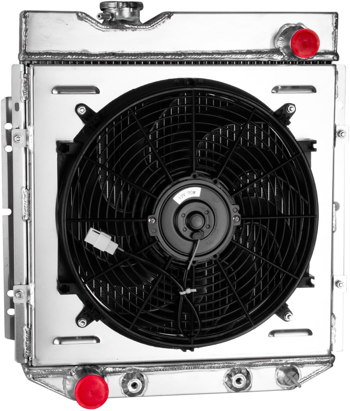 Aluminum Radiator Replacement for 1964-1966 Ford Mustang Radiator for 1960-1965 Falcon/1964-1965 Mercury Comet 5.0L V8 AT/MT with Fan Shroud 60 61 62 63 64 65 66-3 Row Radiators