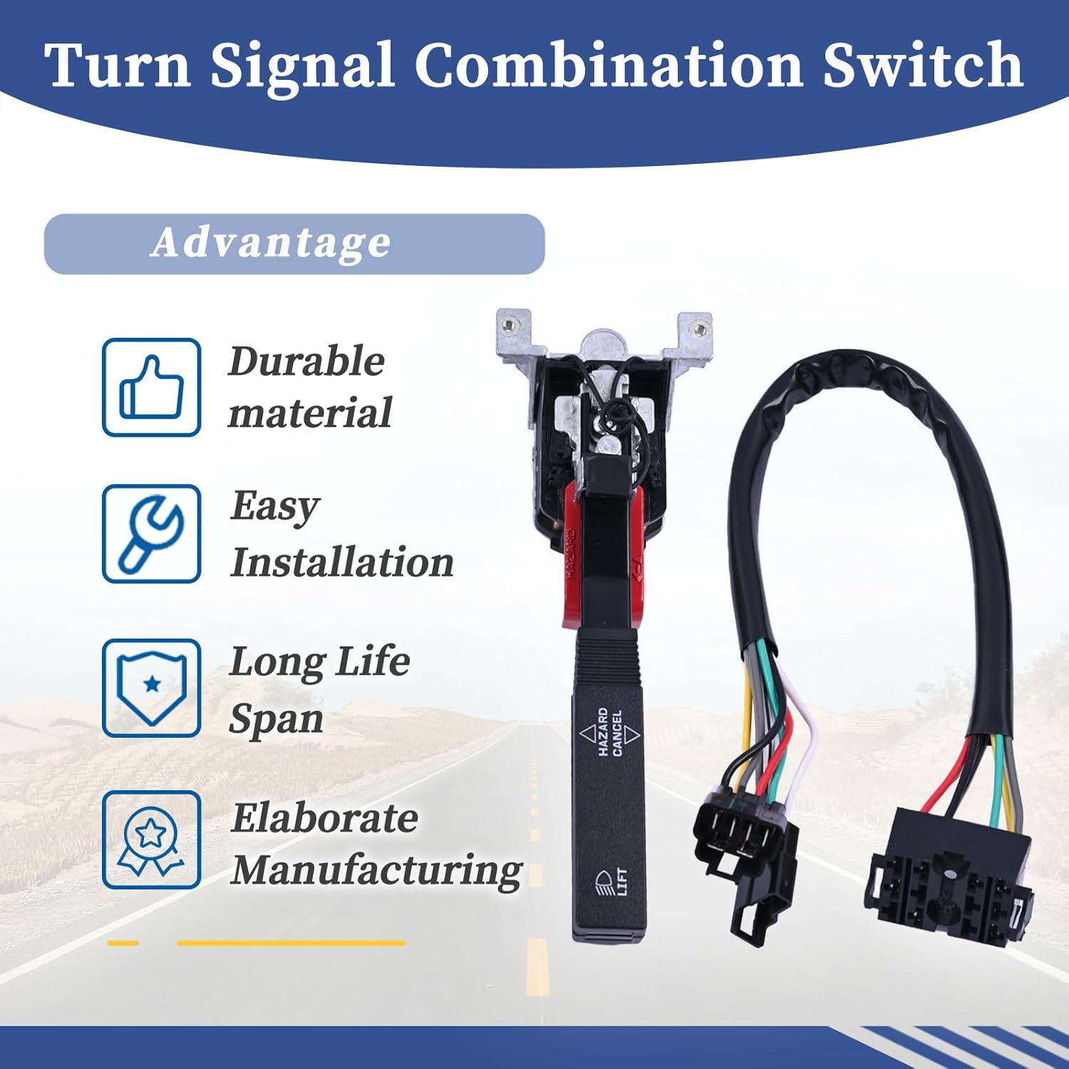 Turn Signal Combination Switch Multifunction Combination Switch with Harness 577.59006 Compatible with Kenworth T800 Replace 01481376 480836