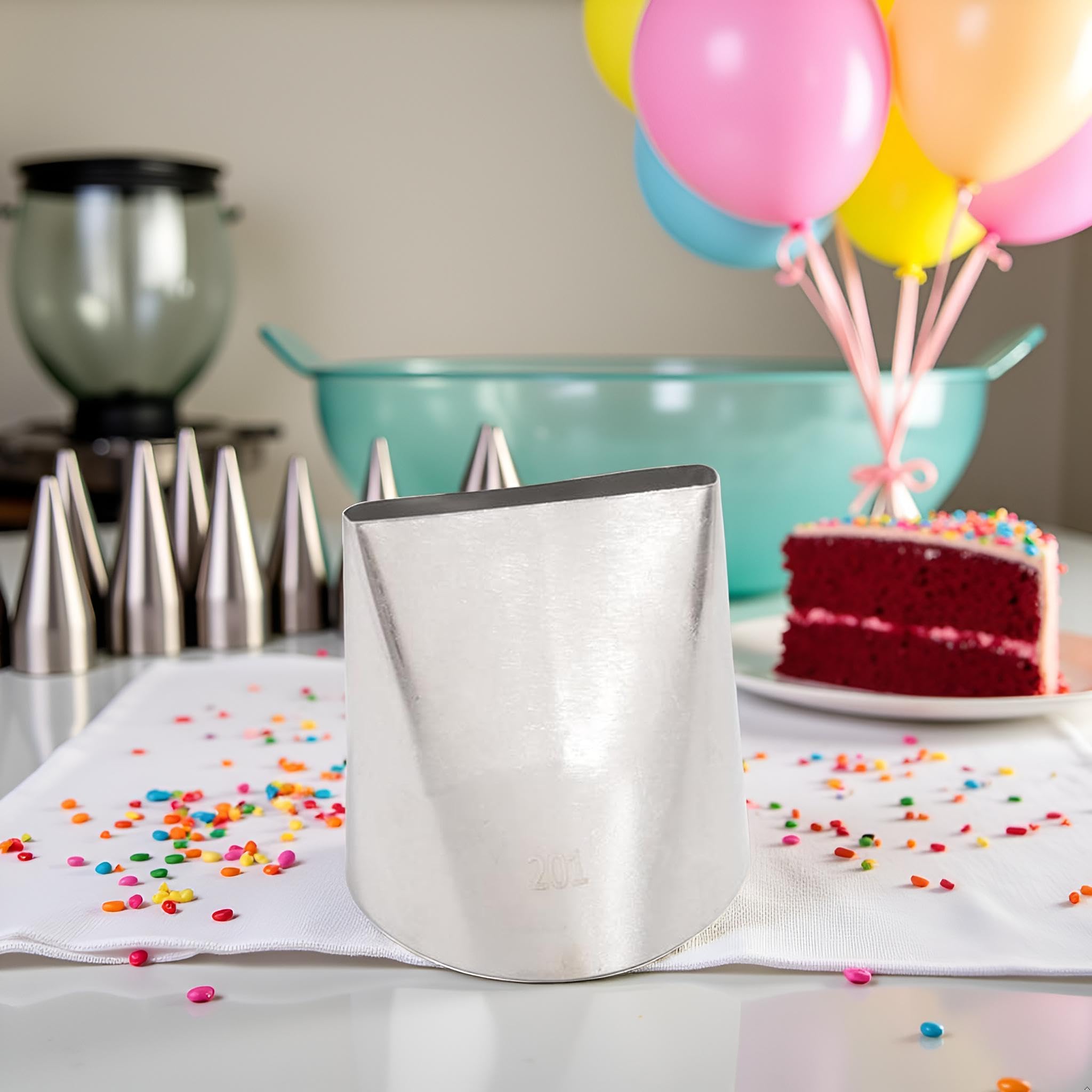 Silver Cake Icer Tips Large Decorating Icing Tips, Crumb Coat Piping Tips for Cake Decorating, Decorating Tools, Icing and Piping Tips (#201)