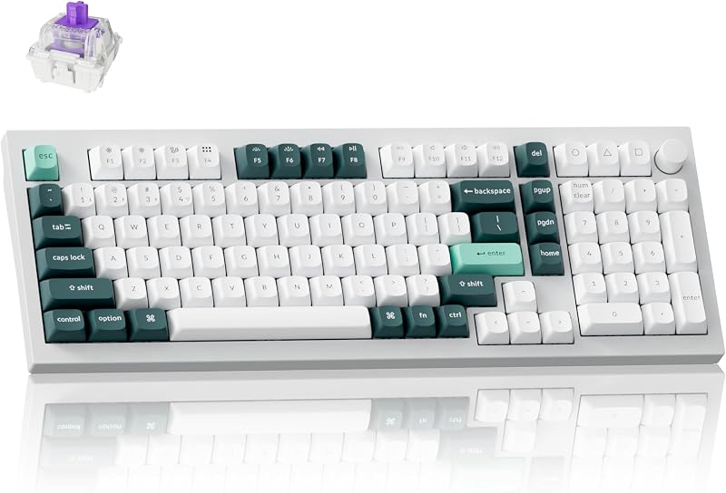 Q5 HE Rapid Trigger Gaming Keyboard Wireless with Hall Effect Gateron Double-Rail Magnetic Switch Adjustable Actuation, 2.4 GHz/Bluetooth/Wired QMK RGB Aluminum for Mac Windows Linux - White