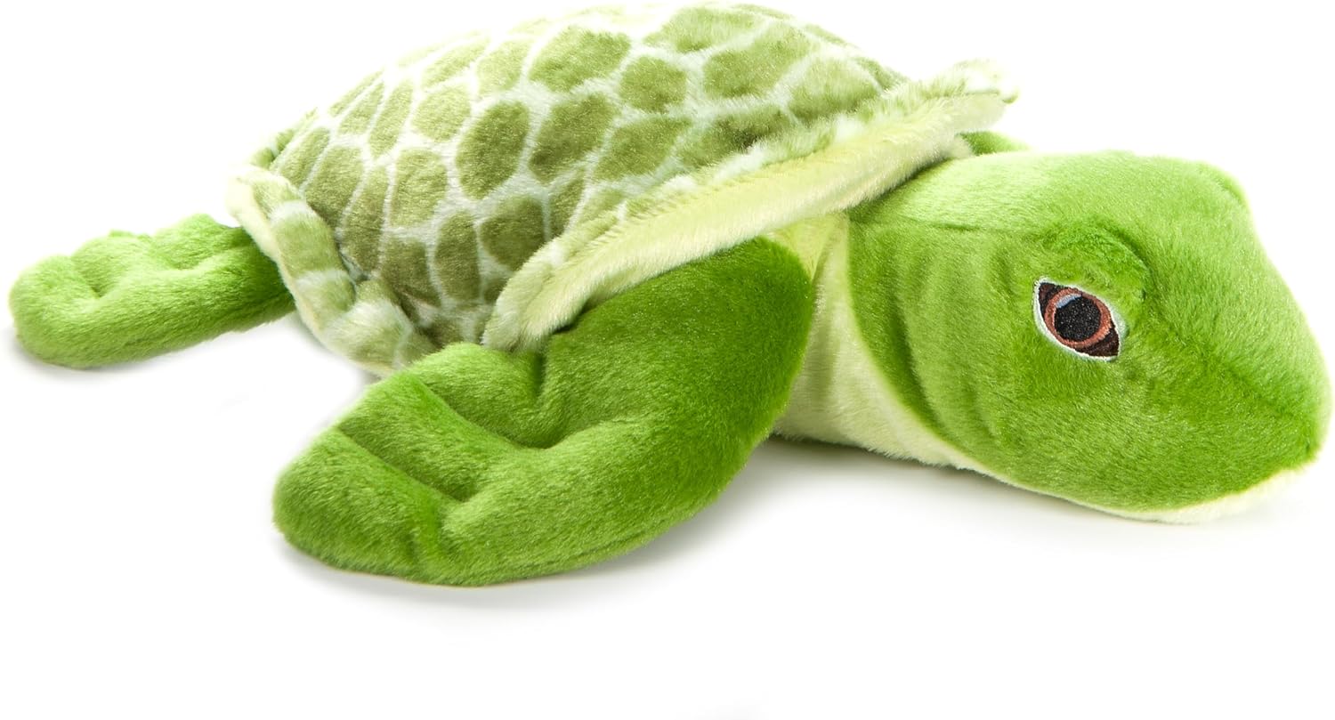 The Petting Zoo Sea Turtle Stuffed Animal Plushie, Gifts for Kids, Earth Keeperz Sealife Animals, Zoologee Green Sea Turtle Plush Toy, 14 inches
