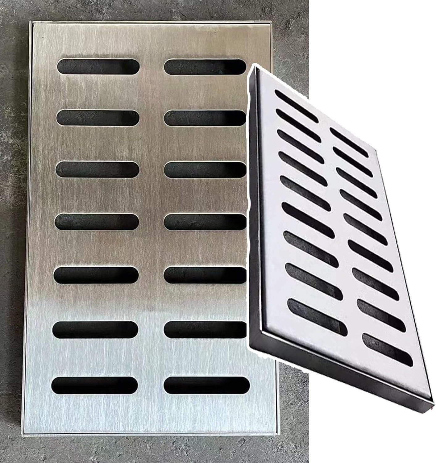 Grille de drainage inox anti-inondation pour égouts de cour 60x40