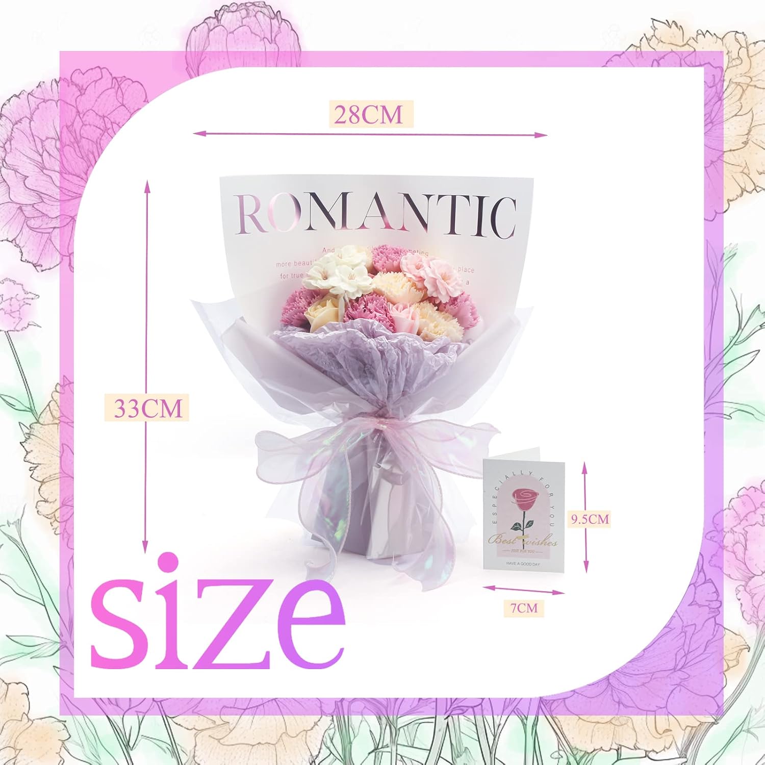 光るソープフラワーの夜間イメージ