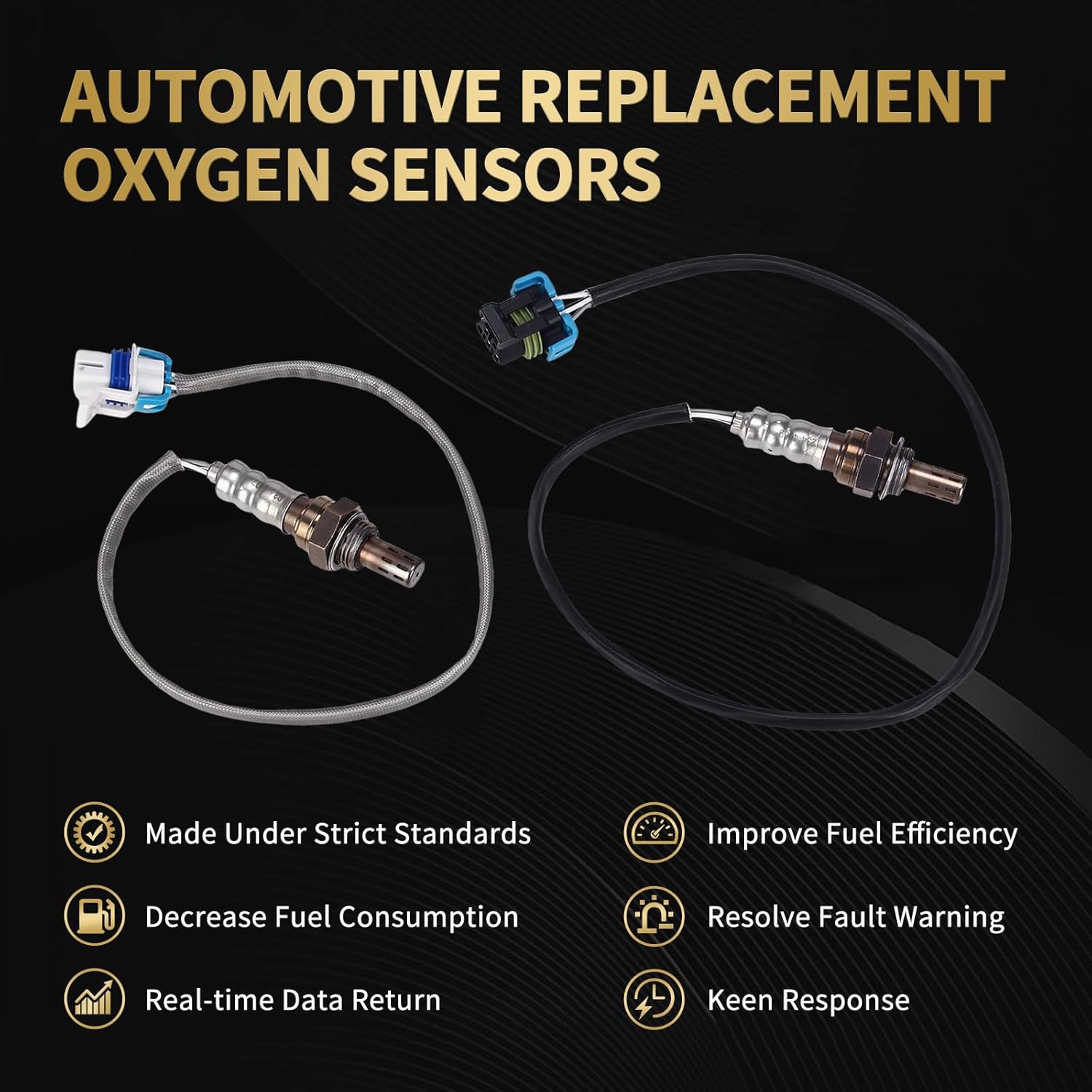Oxygen O2 Sensor 234-4669 234-4407 Upstream Downstream Replacement for GMC Sierra 1500 2500, for Cadillac Escalade, for Chevy Silverado 1500 2500 3500 Suburban 2500 6.0L 2003 2004 4PCS