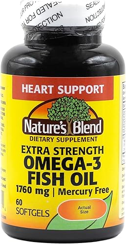 Nature's Blend Aceite de Pescado 1760 mg Omega 3 Extra Strength - 60 cápsulas blandas