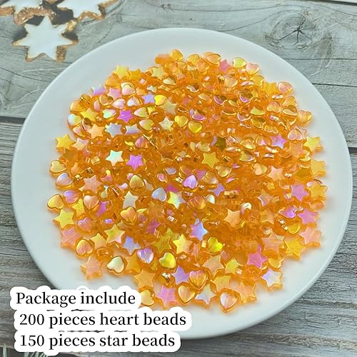 Miniatura 8 de 350 cuentas acrílicas con forma de estrella de corazón de 0.394 pulgadas, cuentas espaciadoras para hacer pulseras, collares, aretes, llaveros,