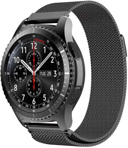 Bracelet de montre 22 mm en acier inoxydable pour Fossil Q Founder 2.0/Marshal/Wander/Crewmaster  avec fermeture magnétique Noir : Amazon.fr: Montres