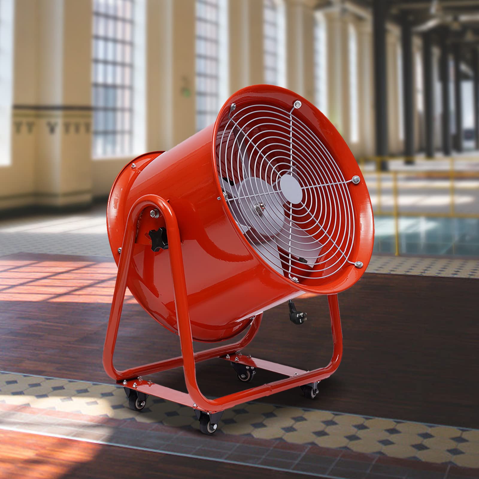 Baulüfter Baugebläse Axialgebläse 1100W 2800U/min Ø400mm Tragbare Industrieventilator Bauventilator Axialventilator Trommellüfter Ventilator Lüfter, Lüftkuhler für Fabriken, Keller, Werften