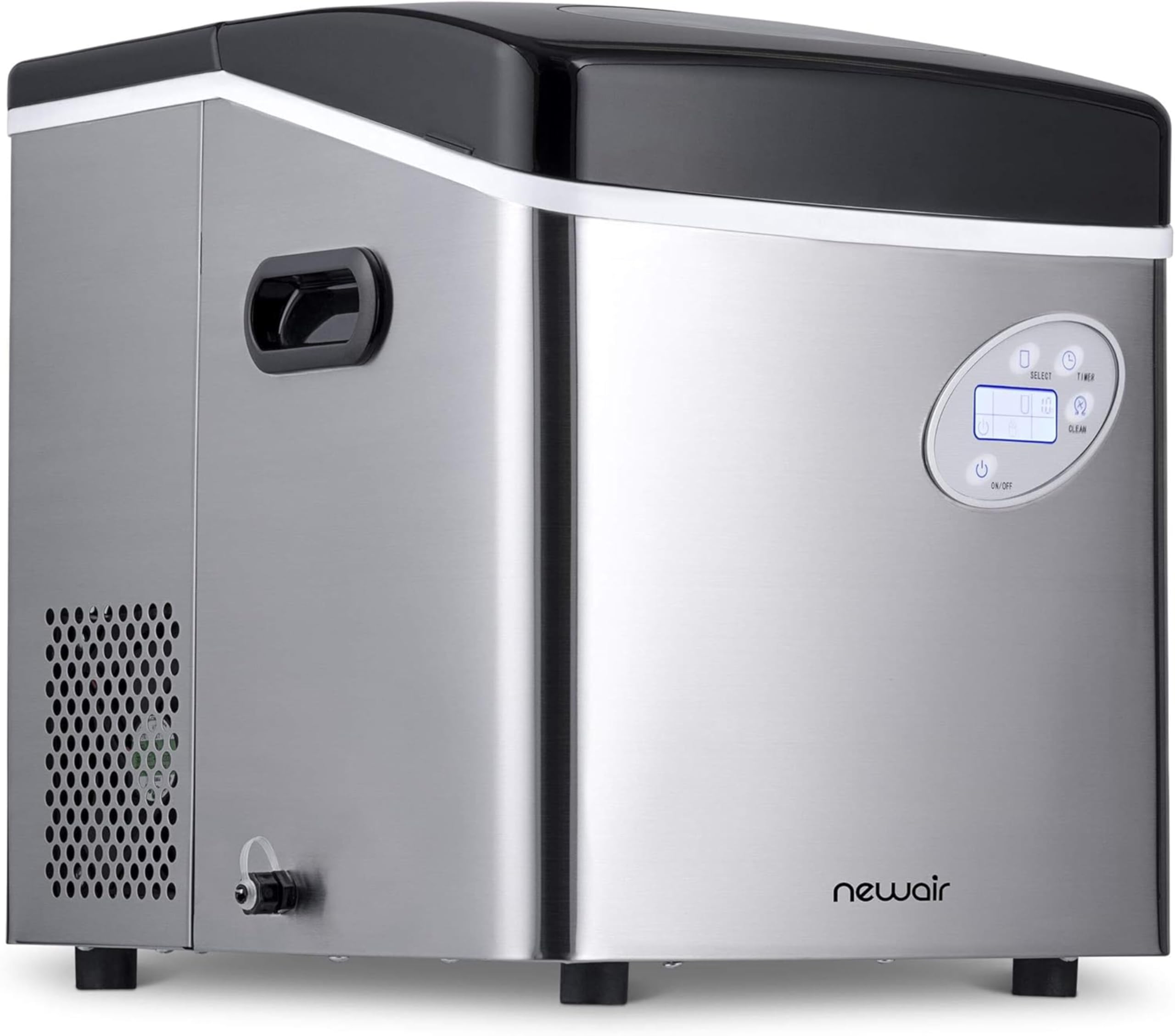 NewAir 50 lb. Countertop Ice Maker | Portable Bullet Ice Machine | 12 Cubes in 7 Minutes, 3 Ice Sizes | Stainless Steel, Self-Cleaning, BPA-Free on Fridge.com